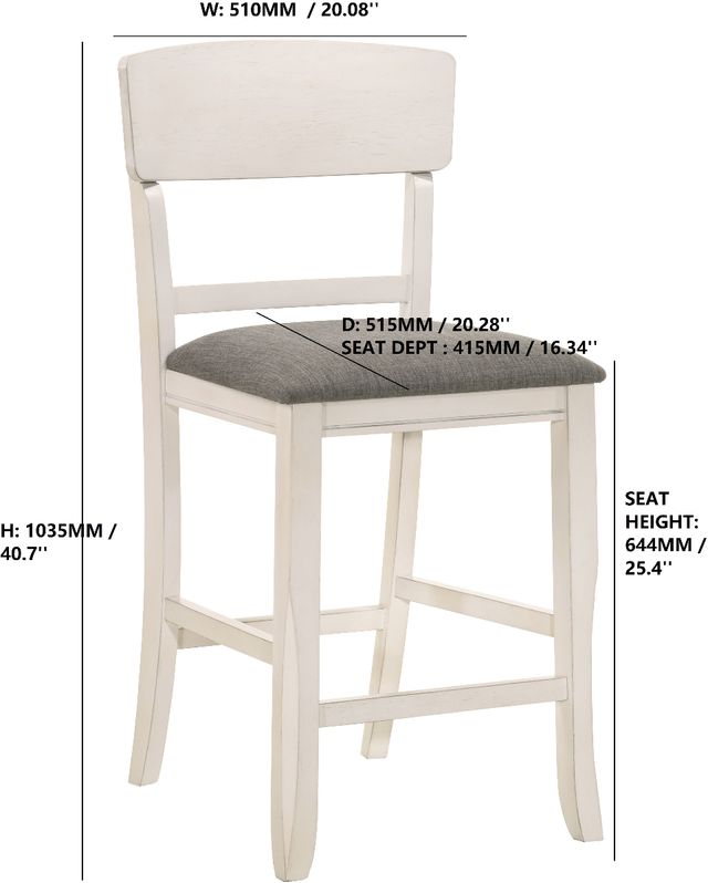 Crown Mark Connor Chalk Gray Counter Side Chair-2