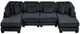 Homelegance® Traverse 4-Piece Black U-Shape Sectional with Reversible Chaise-1