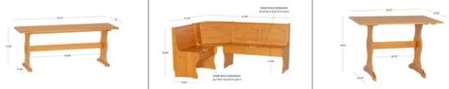 Linon Chelsea 3-Piece Natural Corner Nook Set-2