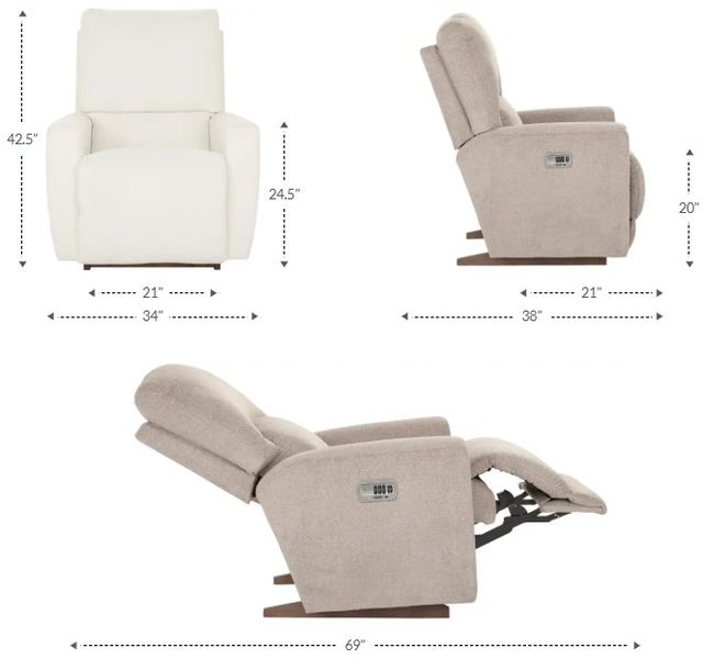 La-Z-Boy® Cassian Oyster Power Rocking Recliner with Headrest-2