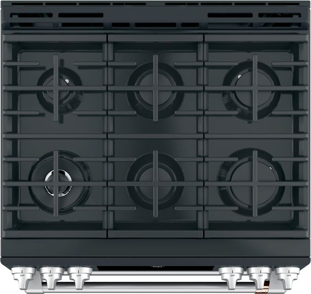 Café™ 30" Matte Black Slide In Double Oven Gas Range-1