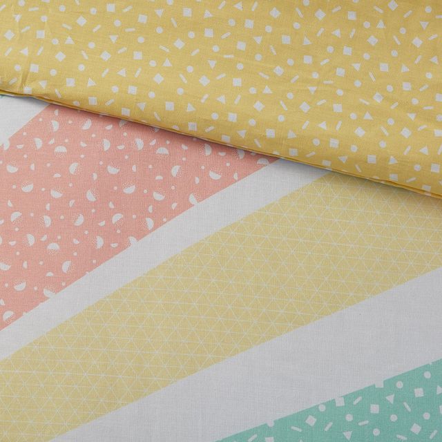 Olliix by Urban Habitat Kids Rory Rainbow Sunburst Reversible Cotton Yellow Full/Queen Comforter Set-3