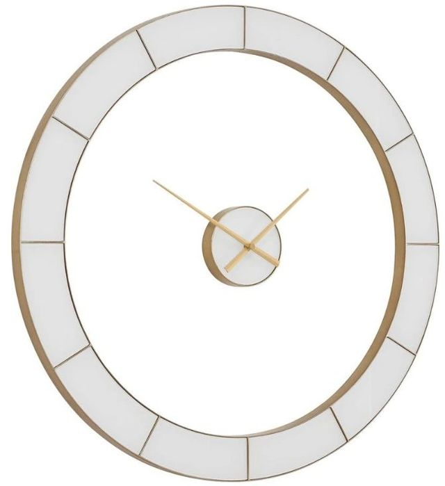 Uttermost® Ivory Halo Ivory/Gold Minimalist Wall Clock-3