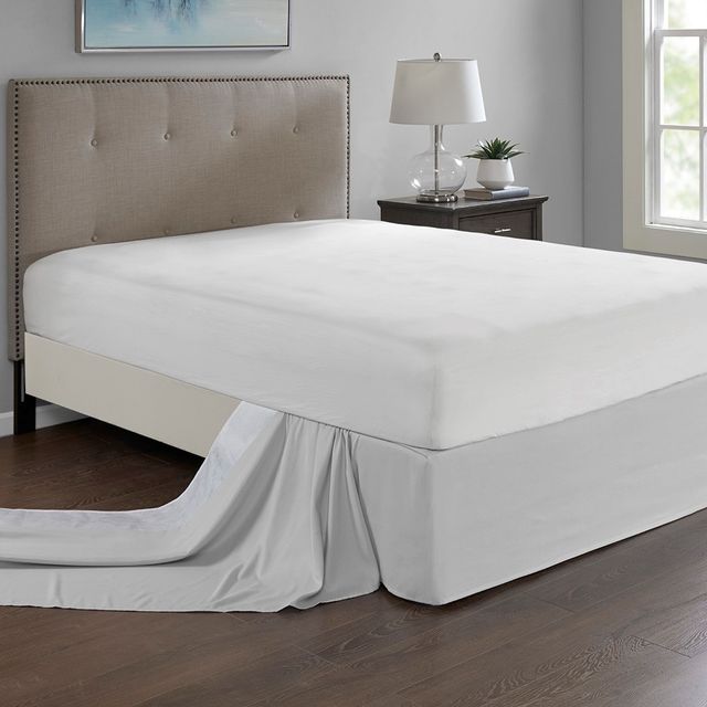 Olliix by Madison Park Grey Simple Fit Wrap Around Adjustable Bed Skirt-0