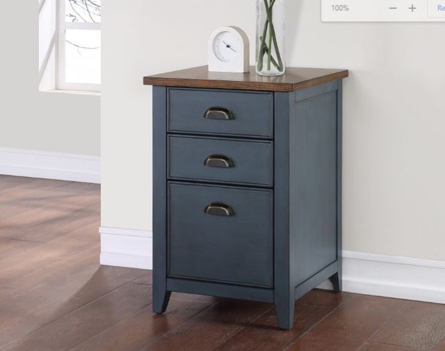 Martin Furniture Fairmont, Small Office Furniture Dusty Blue File Cabinet-1