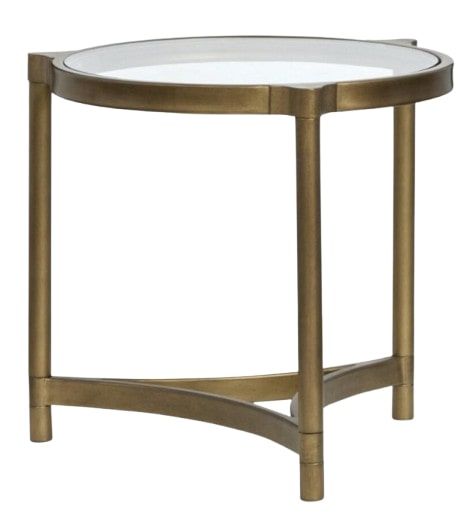 Magnussen Home® Cassidy Volakas Classic Round End Table with Aged Brass Base -0