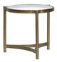 Magnussen Home® Cassidy Volakas Classic Round End Table with Aged Brass Base -0