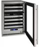 U-Line® 5-Class 24" 5.1 Cubic Feet Stainless Steel Dual Zone Wine Refrigerator-1