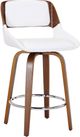 Inspire™ Hudson Swivel White/Walnut 26" Counter Stool -0