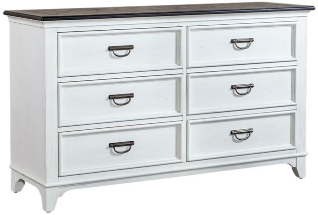white dresser with grey top Ashbryn - White / Natural main image 0