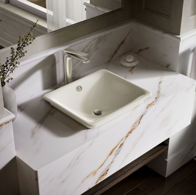 Kohler Iron Plains® Biscuit 18.5" Rectangular Vessel Bathroom Sink-2