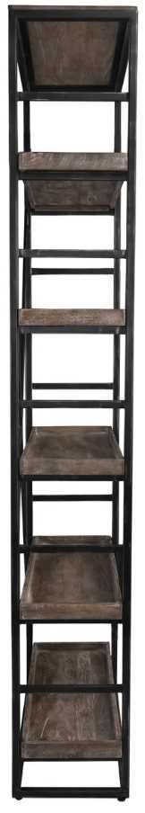 Classic Home Evan Black/Olive Brown Single Bookshelf-3