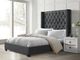 Elements International Morrow Charcoal Upholstered Panel Bed-3