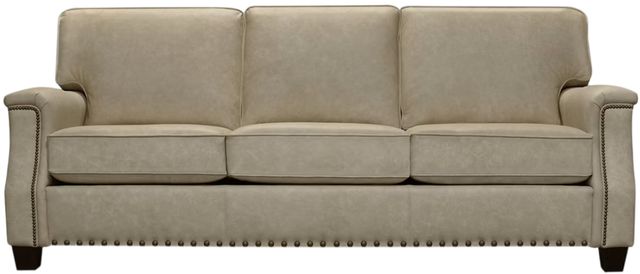 Creek Side Customs Customizable Salem Leather Sofa with Nailhead Trim-2