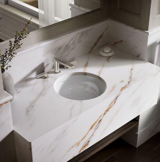 Kohler Caxton® White 16.13" Round Undermount Bathroom Sink, No Overflow-2