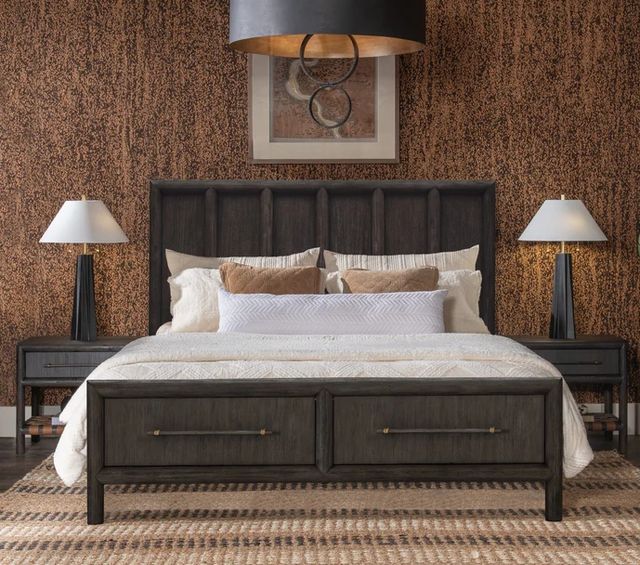 Modus Furniture Dorsey Basalt Gray Queen Storage Panel Bed-1
