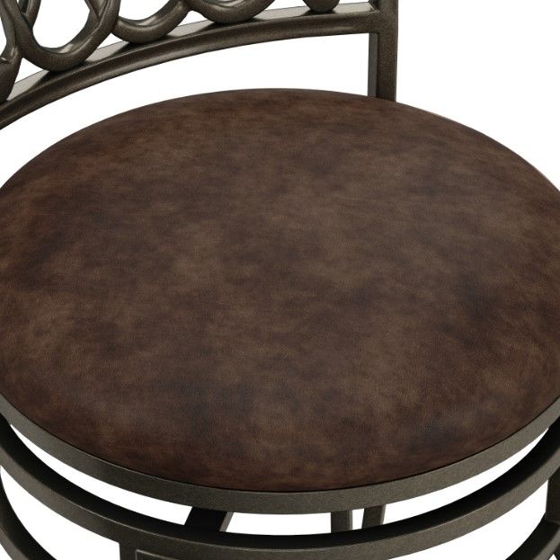 HH2 Home Montello Distressed Brown Swivel Counter Stool-4