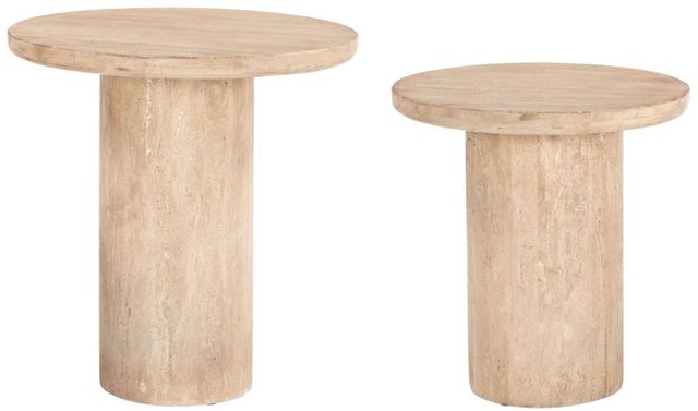 Zuo® Modern Fenith 2-Piece Beige/Natural Accent End Table Set-0