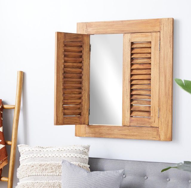 Deco Marche Brown Rustic Wall Mirror-4