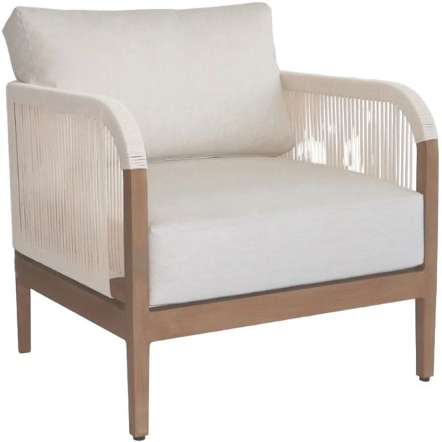 Meridian Furniture Maui Cream Aluminum/Fabric Outdoor Accent Chair-0