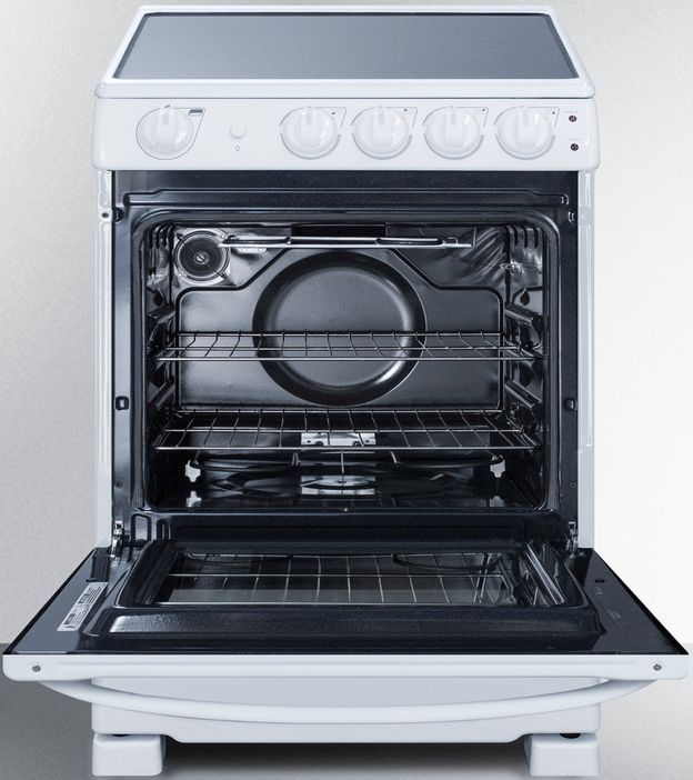 Summit® 24" White Slide-In Electric Range-1