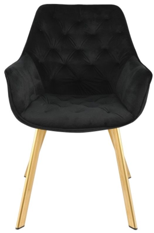 Mazin Furniture Ayami Black/Gold Dining Arm Chair -1