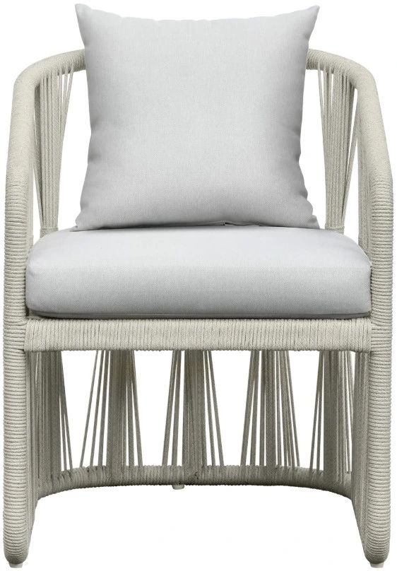 Intercon Alexa White Aluminum/Fabric Outdoor Arm Chair-2