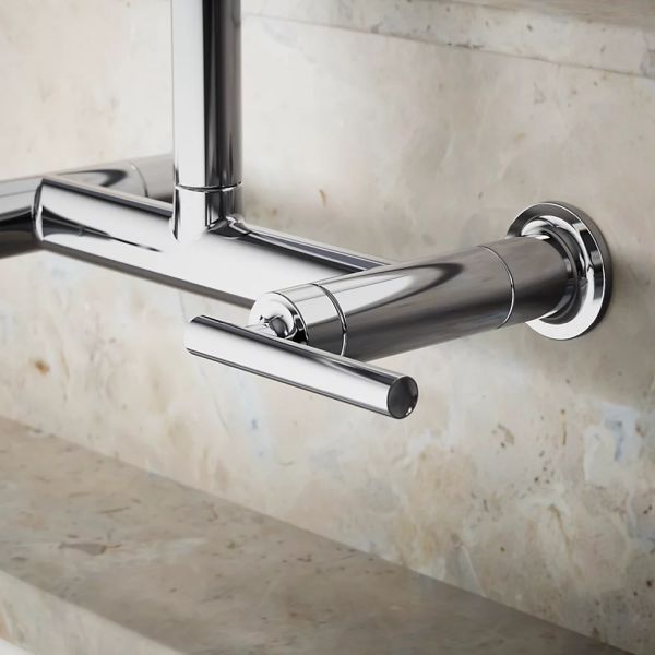 KOHLER® Purist® Polished Chrome 2-Hole Wall-Mount Bridge Kitchen Sink Faucet-3