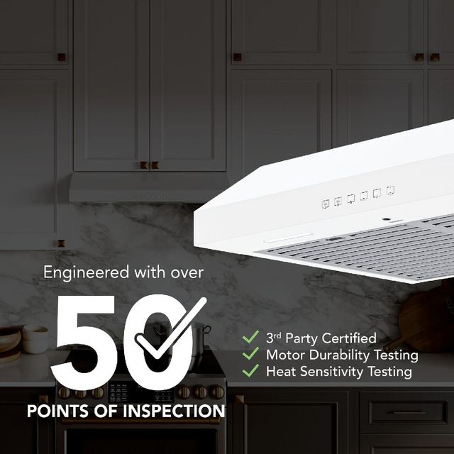 Broan® Glacier 3 Series 30" White Under Cabinet Range Hood-3