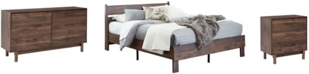 Signature Design by Ashley® Calverson 3-Piece Mocha Queen Panel Platform Bed Set-0