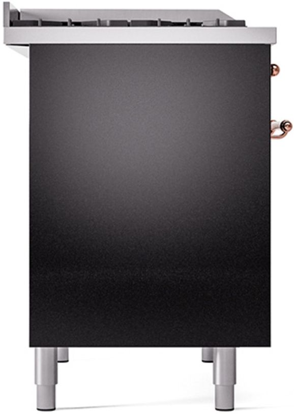 Ilve® Nostalgie II Series 40" Glossy Black Pro Style Dual Fuel Range-3