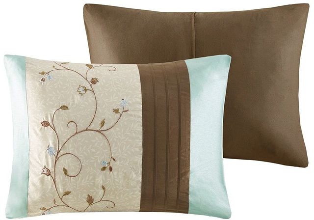 Olliix by Madison Park Serene 7 Piece Blue California King Embroidered Comforter Set-3