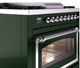 Ilve® Nostalgie II Noblesse 36'' Emerald Green Pro Style Dual Fuel Range with Chrome Trim-4