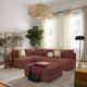TOV Furniture Hangover 4-Piece Red Modular Chaise Sectional-1
