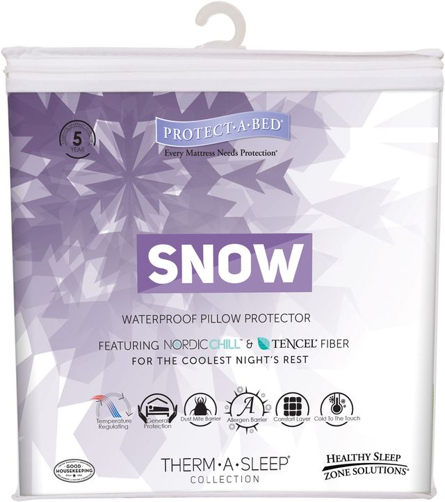 Protect-A-Bed® Therm-A-Sleep White Snow Waterproof King Pillow Protector-0