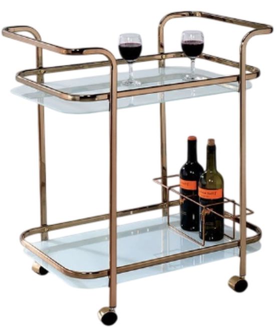 Furniture of America® Tiana Champagne Serving Cart-0