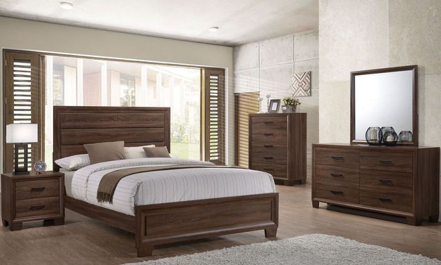 Coaster® Brandon Medium Brown Queen Bed-1