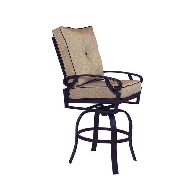 Lane Venture® Monterey Cushioned Black/ Light Yellow Swivel Counter Bar Stool-0