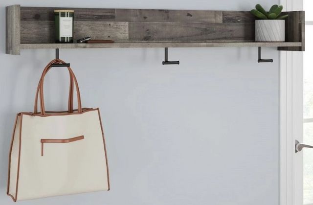 Signature Design by Ashley® Neilsville Multi Gray Wall Mounted Coat Rack with Shelf-4