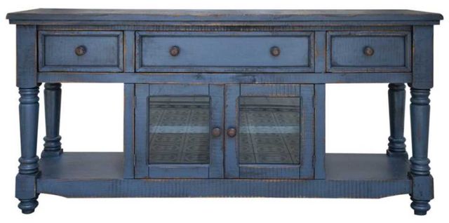 International Furniture Direct Aruba Dark Blue TV Stand-2