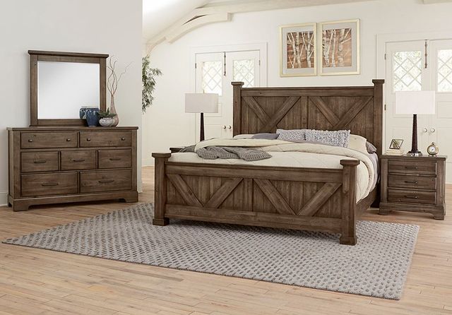 Artisan & Post by Vaughan-Bassett Cool Rustic Mink King Panel Bed-1
