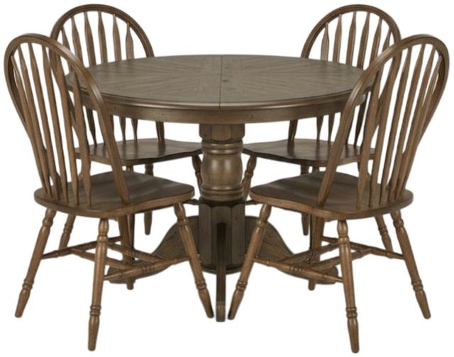Liberty Furniture Carolina Crossing 5-Piece Antique Honey Drop Leaf Dining Table Set-0