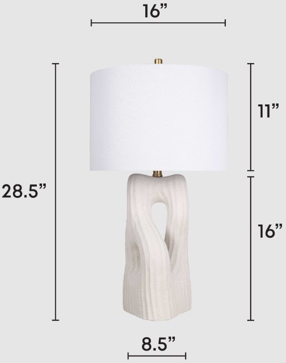 Classy Living 2-Piece Eclipse Harmony White Rock Table Lamp Set-1