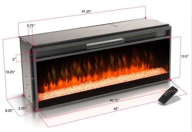 Sunny Designs™ Matte Black 42" Crystal Fireplace Insert-3