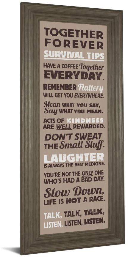 Classy Art Survival Tips I by The Vintage Collection Framed Print Wall Art-0