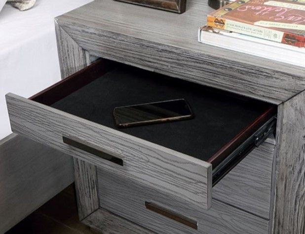 Furniture of America® Raiden Gray Nightstand-2