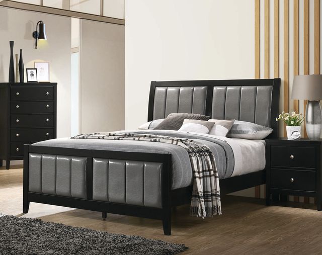 Co aster® Carlton Black and Grey Eastern King Upholstered Bed-1