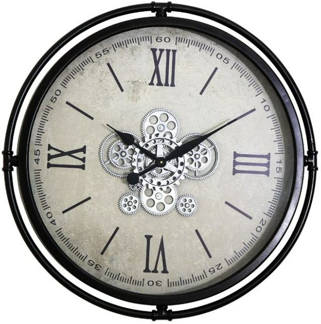 YHD Industrial Bronze Roman Gear Clock-0