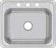 Elkay Celebrity® Brushed Satin 25" x 21-1/4" x 6-7/8" 3-Hole Single Bowl Drop-In Sink-1