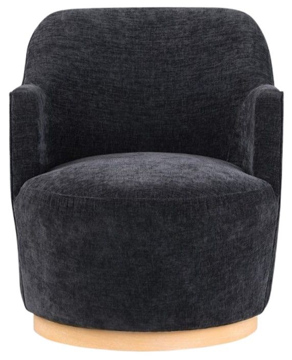 Meridian Furniture Clarita Black Swivel Chenille Fabric Accent Chair-1